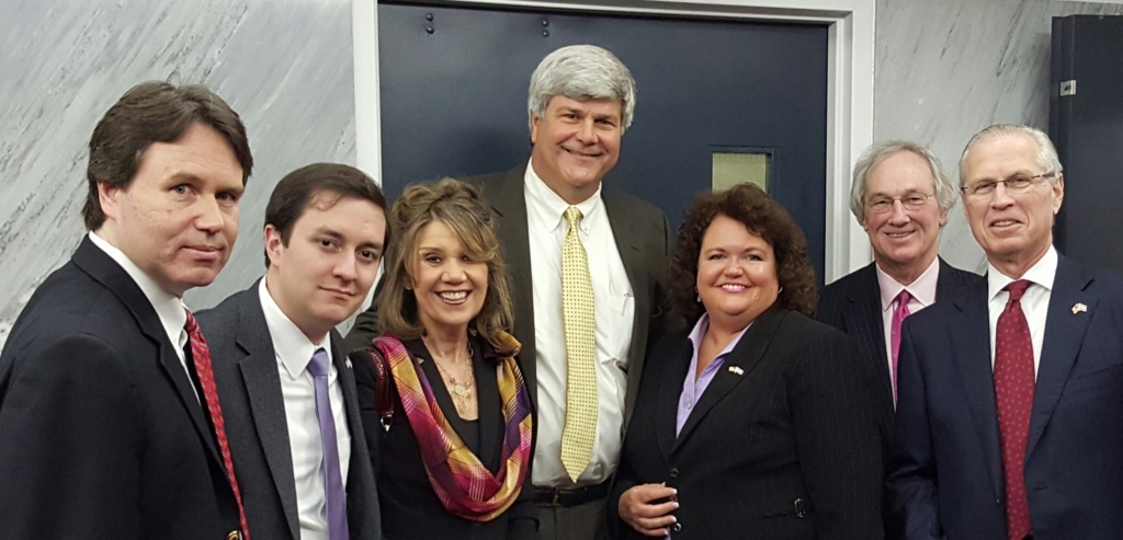 Senator Trip Pittman, center, joins the "Alabama-Israel Task Force" team of Christian and Jewish leaders from across the state to pass the anti-BDS bill.